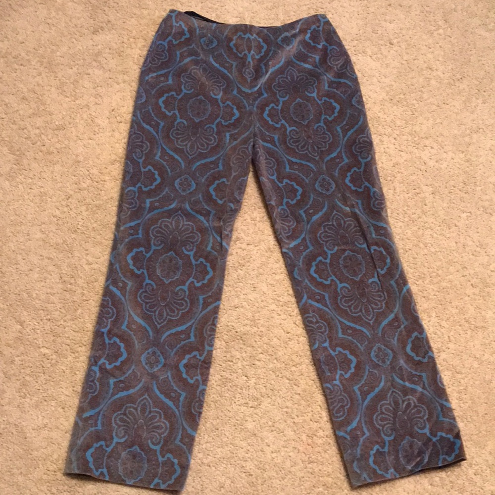 Velvet print pants